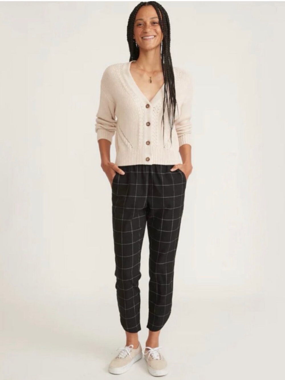 Marine Layer Black Windowpane Joggers